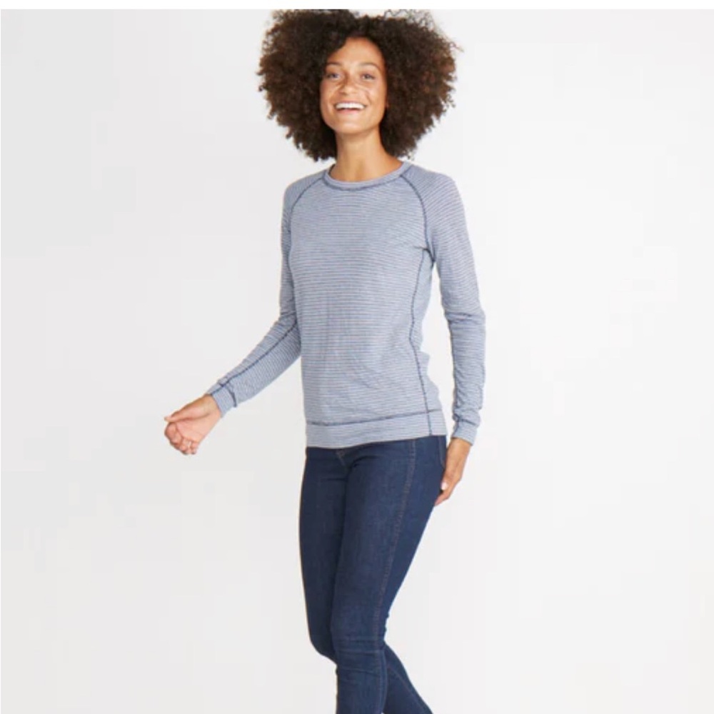 Marine Layer light blue/white reversible raglan